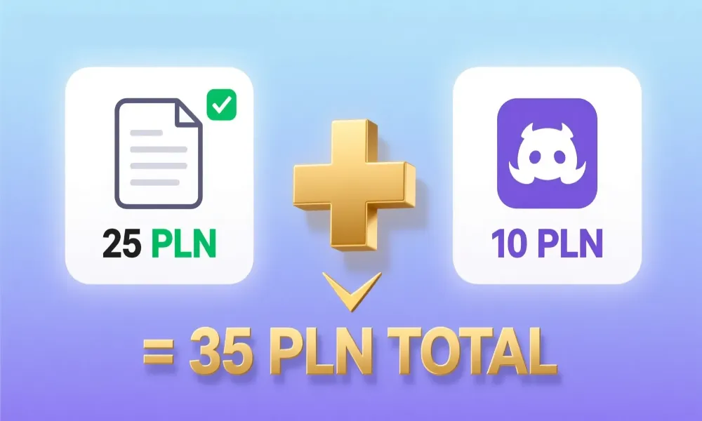 Rozbicie bonusu Fortuna - 25 PLN za weryfikację plus 10 PLN za Discord