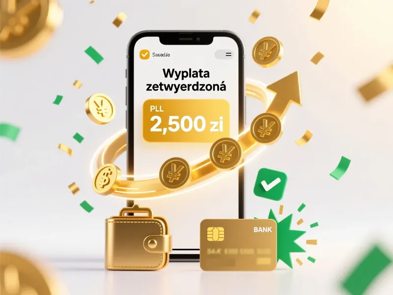 Sukces - wypłata wygranej z bonusu bez depozytu na konto bankowe, pieniądze PLN